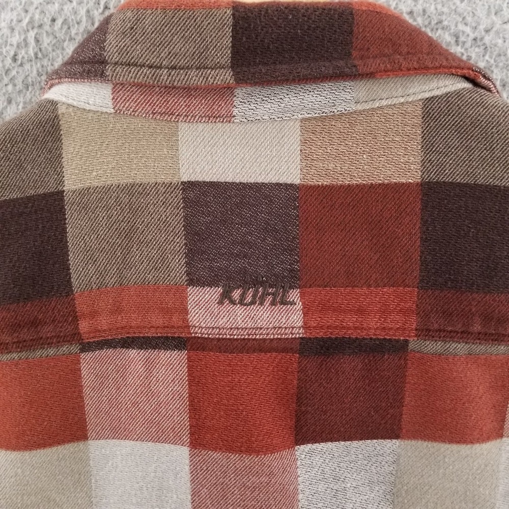 KUHL Shirt Mens Small Red Pixelatr Flannel Outdoor Hiking Plaid Performance - Picture 7 of 16